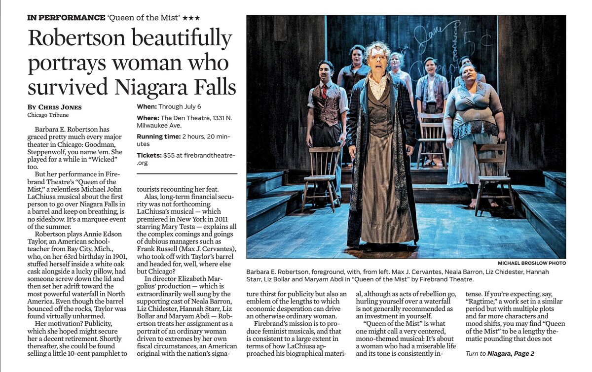 Queen of the Mist press collage featuring Barbara E. Robertson